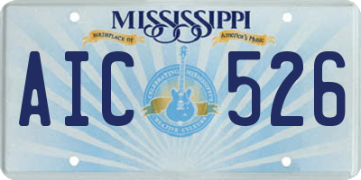 MS license plate AIC526