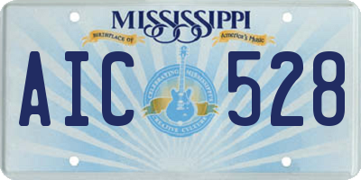 MS license plate AIC528