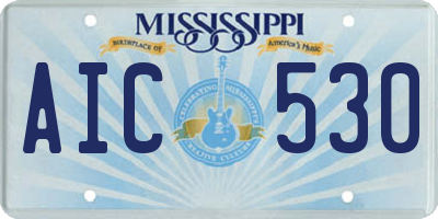 MS license plate AIC530
