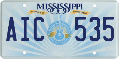 MS license plate AIC535