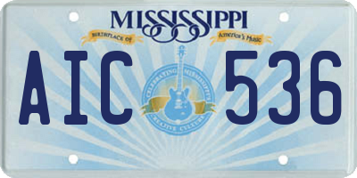 MS license plate AIC536