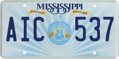 MS license plate AIC537