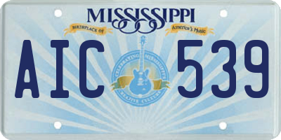 MS license plate AIC539