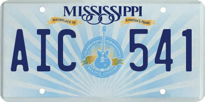 MS license plate AIC541