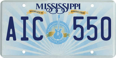 MS license plate AIC550