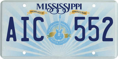 MS license plate AIC552