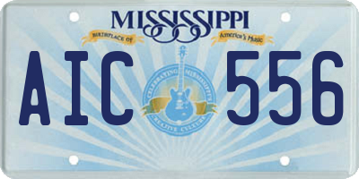 MS license plate AIC556