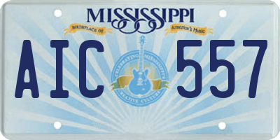 MS license plate AIC557