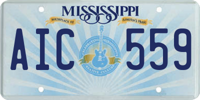 MS license plate AIC559