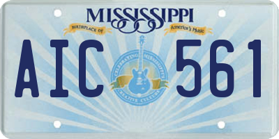 MS license plate AIC561