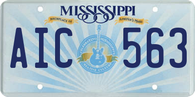 MS license plate AIC563