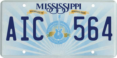 MS license plate AIC564