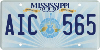 MS license plate AIC565