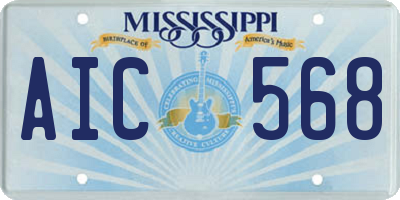 MS license plate AIC568