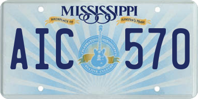MS license plate AIC570