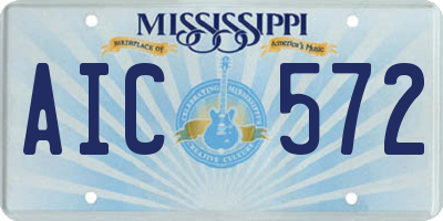 MS license plate AIC572