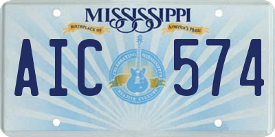 MS license plate AIC574