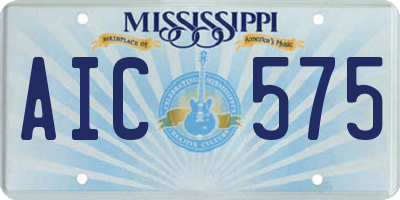 MS license plate AIC575