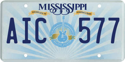 MS license plate AIC577
