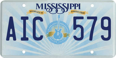 MS license plate AIC579