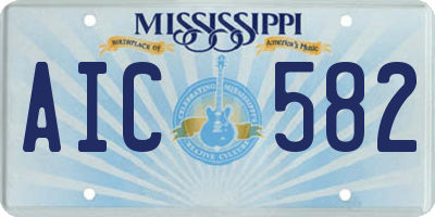 MS license plate AIC582