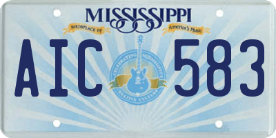 MS license plate AIC583