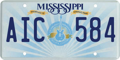 MS license plate AIC584