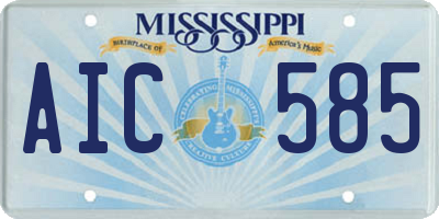 MS license plate AIC585