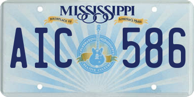 MS license plate AIC586