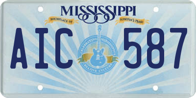 MS license plate AIC587