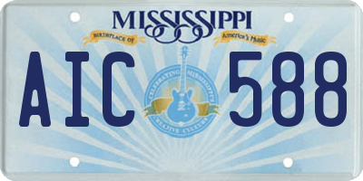 MS license plate AIC588