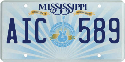 MS license plate AIC589