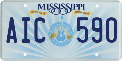 MS license plate AIC590