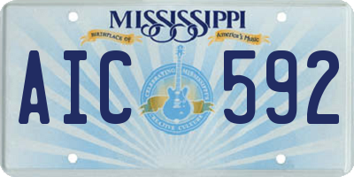 MS license plate AIC592