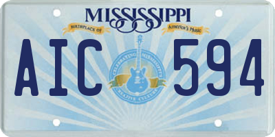 MS license plate AIC594