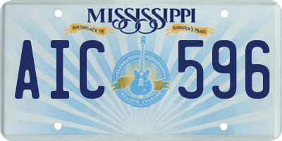 MS license plate AIC596