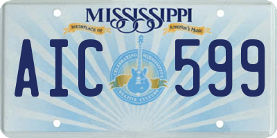 MS license plate AIC599