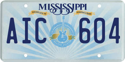 MS license plate AIC604