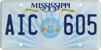 MS license plate AIC605