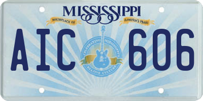 MS license plate AIC606
