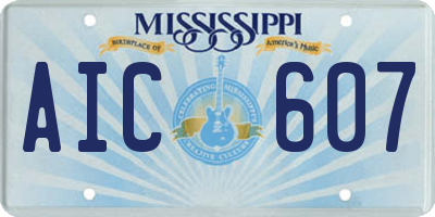 MS license plate AIC607