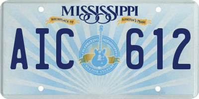 MS license plate AIC612