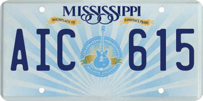 MS license plate AIC615