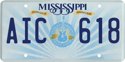 MS license plate AIC618
