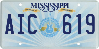 MS license plate AIC619