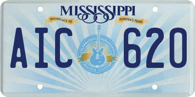 MS license plate AIC620