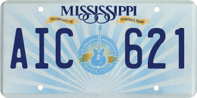 MS license plate AIC621