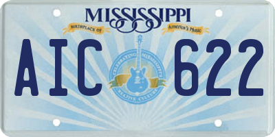 MS license plate AIC622