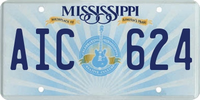 MS license plate AIC624