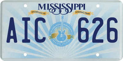 MS license plate AIC626